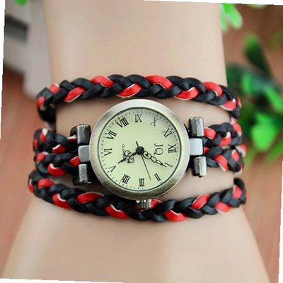 MagicPiece Handmade Vintage Style Leather For  Double Color Braided Leather Belt in 3 Colors: Black