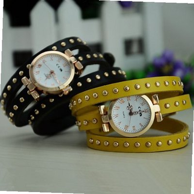 MagicPiece Handmade Vintage Style Leather For  Thin Belt Wrap in 8 Colors: Yellow