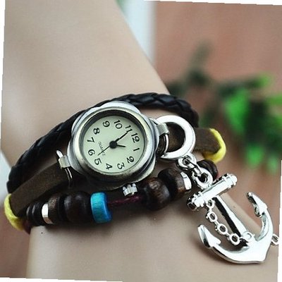 MagicPiece Handmade Vintage Style Leather For  with Anchor Pendant