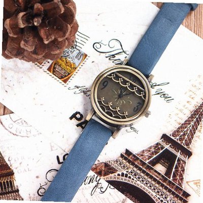umagicpieceswatches MagicPieces Handmade Vintage Style Leather For  Waves Blue 