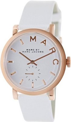 Marc By Marc Jacobs Baker Rose Gold Tone White Leather MBM1283