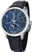 Maurice Lacroix Masterpiece Lune Retrograde Blue 43mm - Blue Dial, Blue Crocodile Strap MP6528-SS001-430