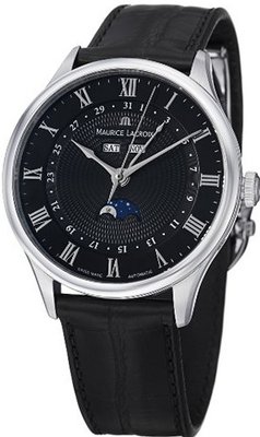 Maurice Lacroix Masterpiece Tradition Phase de Lune 40mm - Black Dial, Black Alligator Strap MP6607-SS001-310