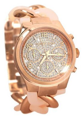 Michael Kors MK4283 Runway Twist Rose Gold Glitz Dial Steel Band  NEW