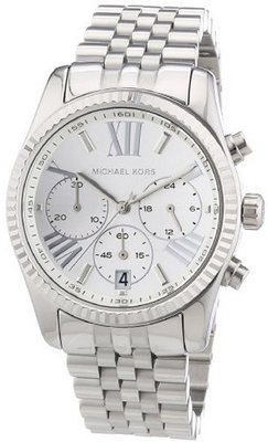 Michael Kors MK5555 lexington silver-tone dial stainless steel bracelet women NEW