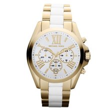 Michael Kors MK5743 bradshaw chrono white dial stainless steel women NEW