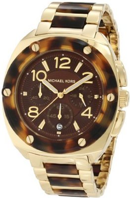 Michael Kors Tribeca Tortoise Acetate and Stainless Steel Brown Dial