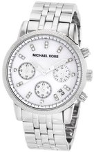 Stainless Steel Case and Bracelet Quartz Chronograph Mother of Pearl Dial