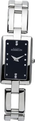 Michel Herbelin Quartz with Black Dial Analogue Display and Silver Stainless Steel Bracelet 17466/B54