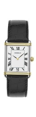 Michel Herbelin Quartz with White Dial Analogue Display and Black Leather Strap 17468/T01
