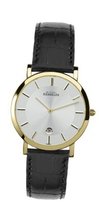 Michel Herbelin Quartz with White Dial Analogue Display and Black Leather Strap 413/P11