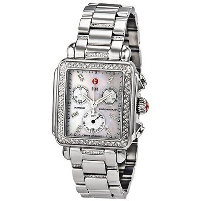 Michele Signature Deco Diamond, Diamond Dial 3-Link Diamond Bracelet Mww06p000103