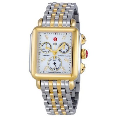 Michele Signature Deco Mother of Pearl 18kt Yellow Gold-plated MWW06P0001