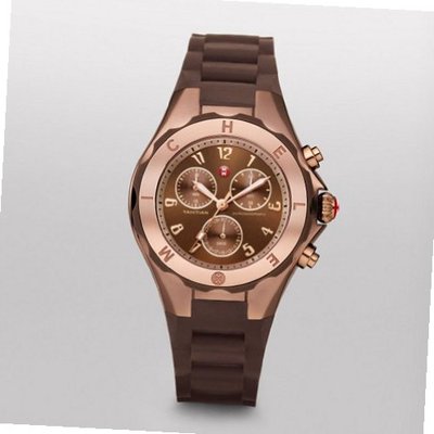 MICHELE Tahitian Jelly Bean Brown Rose Gold Tone, Brown Dial