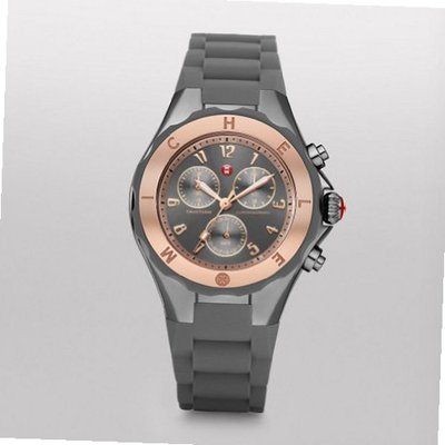 MICHELE Tahitian Jelly Bean Grey Rose Gold Tone, Grey Dial