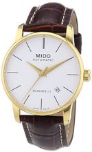 MIDO BARONCELLI MENS BROWN LEATHER BAND SWISS AUTOMATIC WATCH M8600.3.76.8 *