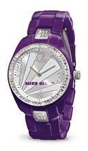 Miss Sixty Ladies Sra003 In Collection Jungle, 3 H and S, Silver Dial and Purple Strap