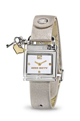 Miss Sixty Ladies Srb004 In Collection Lucchetto, 2 H and S, White Dial and Titanium Strap