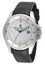 Momentus Black Leather Band Stain & White Dial Wrist FD220S-02BS