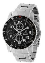 Momentus Silver Stainless Steel Black Dial Chronograph FS282S-04SS