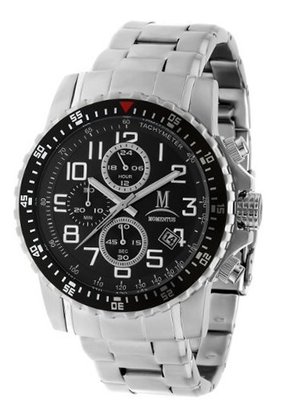 Momentus Silver Stainless Steel Black Dial Chronograph FS282S-04SS