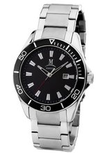 Momentus Stainless Steel Black Dial Unidirectional Bezel FS203S-04SS