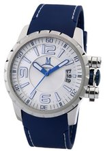 Momentus Stainless Steel Blue Rubber Band White Dial FS108S-02YS