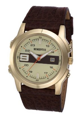 Momentus Stainless Steel Brown Leather & Champagne Dial FS309G-08BG