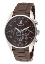 Momentus Stainless Steel Brown Rubber Band Chronograph FS316S-06RB