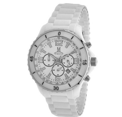 Momentus White Dial Ceramic Bezel Chronograph TM190C-01CS