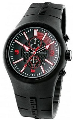 Momo Design Mirage Black and Red Dial Chronograph Black Silicone MD1009BK-41