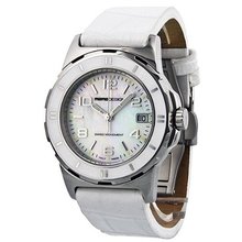 Momo Design Pilot White Mother of Pearl White Leather Strap Ladies 093L-A-LS-02WT