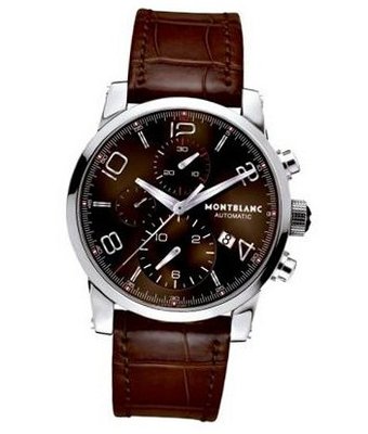 MENS MONTBLANC TIMEWALKER AUTOMATIC CHRONOGRAPH BROWN WATCH 106503