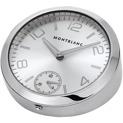 Mont Blanc Table Clock 102375 100mm Stainless Steel Case &