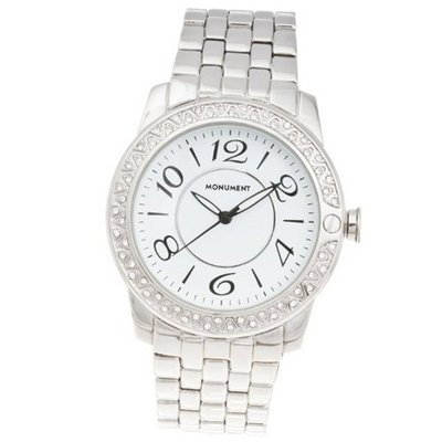 Monument Silver-tone Crystal-detail Bezel Oversized