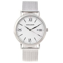 Monument Unisex Roman Numeral Dial Dial Mesh Band