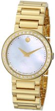 Movado 0606422 Concerto Gold-Plated Stainless-Steel White Mother-Of-Pearl Round Dial