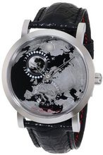 Movado 0606564 Red Label Planisphere with Black Alligator Leather Strap