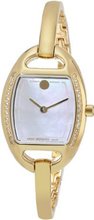 Movado 0606609 Miri Gold-Plated Stainless Steel Case and Bangle Bracelet Diamonds, White Mother-Of-Pearl Dial