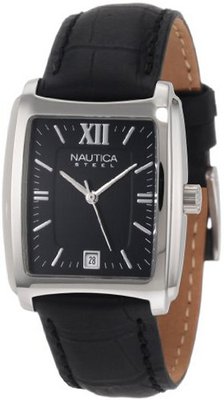 Nautica N07546 Leather Square Analog