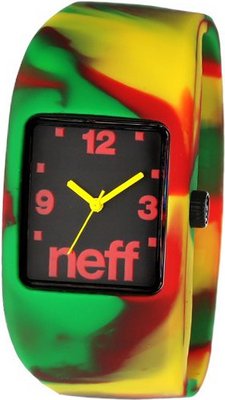 Neff NF0205-s/m rasta swirl Interchangeable Face Silicon Stretch Band