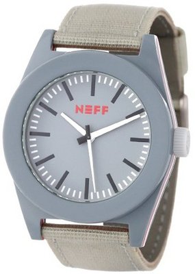 Neff NF0213-grey Stainless Steel Case Acetate Top Nylon Strap