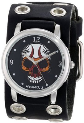 Nemesis EB924K Punk Rock Collection Black Angry Skull Leather Band
