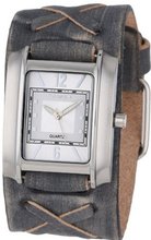 Nemesis FXB013S Square in Square Collection Grey Faded X Leather Band