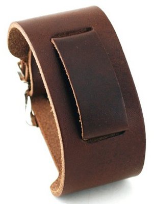 Nemesis #THL-B Wide Brown Leather Cuff Band