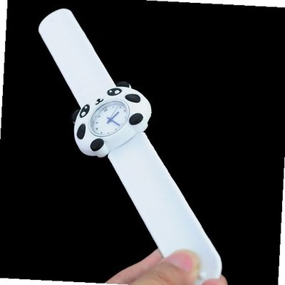 Stylish Slap-on Adorable Panda-shaped Dial Silicone Quartz Wrist with Removable band - White