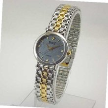 NICOLET Round Two-Tone Gray Dial with Austrian Crystals. Model: NC-2002W