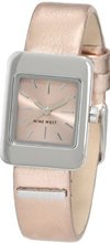 Nine West NW/1291RSRS Square Silver-Tone Metallic Rose Strap