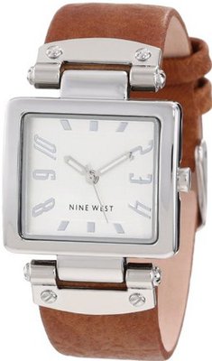 Nine West NW/1339SVHY Square Silver-Tone Honey Strap