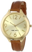 Nine West NW/1556CHBN Gold-Tone Brown Thin Strap